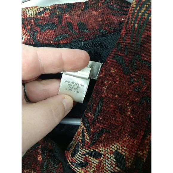 Christopher Banks Woman XL Blazer Floral Tapestry Button Up Long Sleeve Y2K - Picture 4 of 10